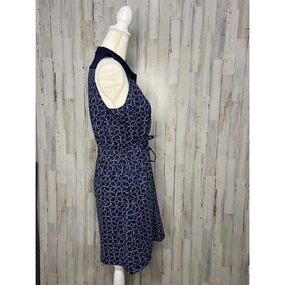 Talbots Petites Sleeveless Geometric Blue Knee-Length Dress‎ Size Medium - Picture 3 of 6